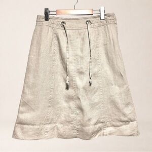 RW&CO Linen Blend Drawstring A-Line Neutral Minimalist Coastal Skirt